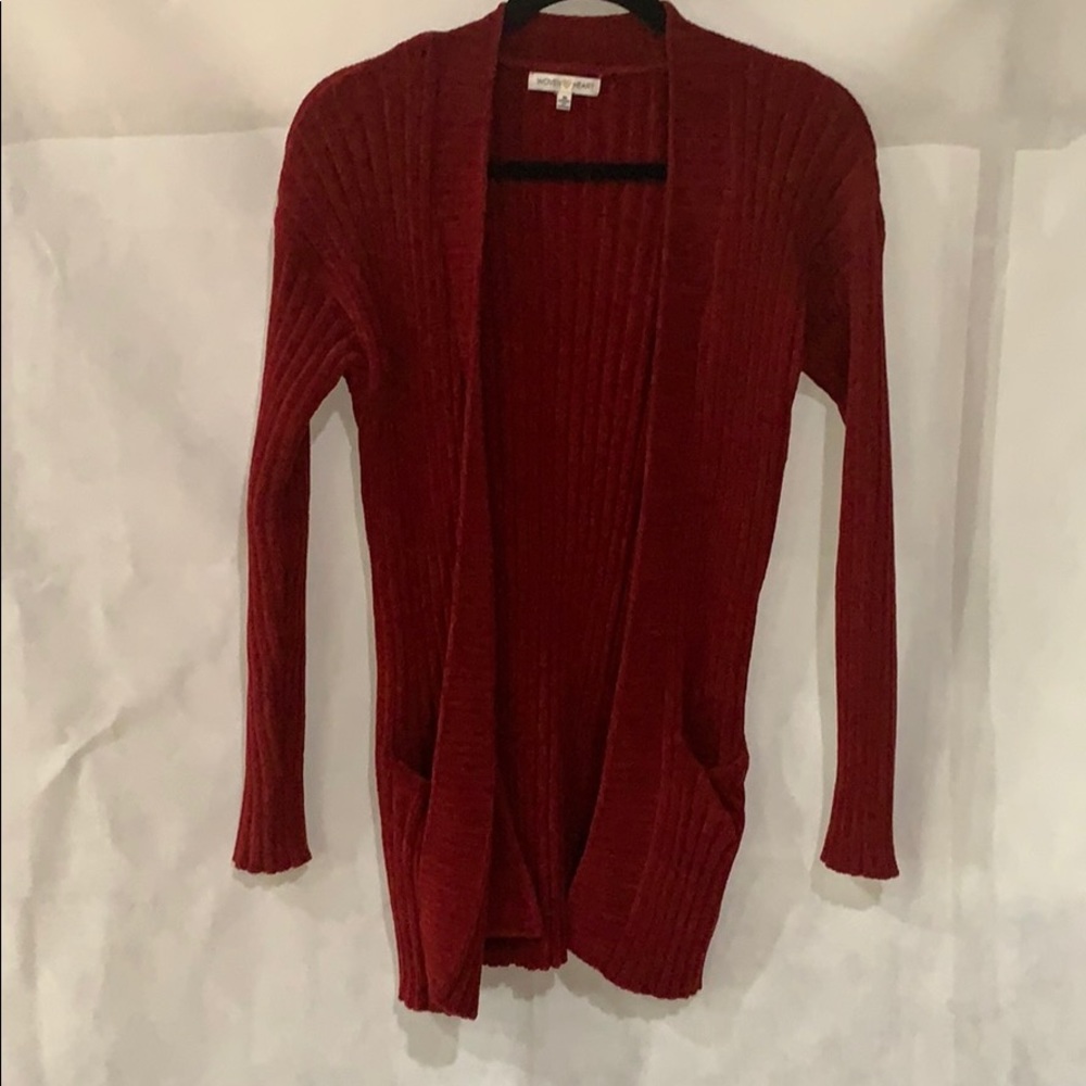 Woven  heart cardigan - Picture 1 of 6